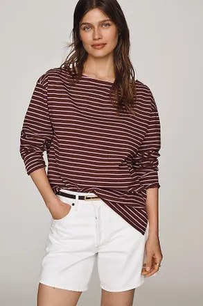 Maeve Greer 100% Cotton Relaxed Long-Sleeve Top
