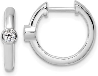 Diamond2Deal 14k Gold 1/8 ct Lab Grown Diamond Hinged Hoop Earrings VS Clarity, D-E Color