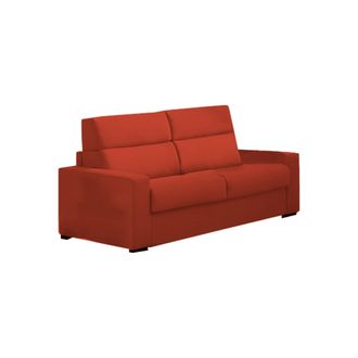 Dmora Sof&aacute; Cama 3 Plazas Marcon, Desenfundable, Con Almacenaje Made In Italy, Lavable, 220x95 Cm Naranja