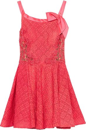 Gemy Maalouf bow-embellished lace dress - Red