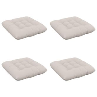 vidaXL Cuscini Per Seduta Vianen 4 Pz 100% Poliestere Bianco Vidaxl