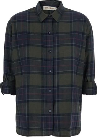 Barbour Elishaw Relaxed Long-Sleeved Shirt - Dames - Blouses & Shirts - Groen - Maat: M Katoen