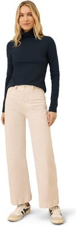Pact Luxe Stretch Jersey Slim Turtleneck in Midnight Blue at Nordstrom, Size Small