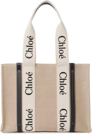 Chlo&eacute; Borsa Tote Woody Media - - Bags - Donna - Beige - ONE SIZE