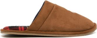 Polo Ralph Lauren logo-embroidered mule slippers - men - Polyester/Polyester/Cotton/Rubber - 6 - SNUFF/CREAM
