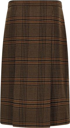 Saint Laurent Prince of Wales Skirt - Brown