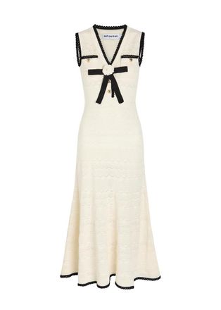 Self Portrait Pointelle-knit Midi Dress - White - S (UK8-10 / S)