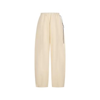 Haikure Angel Short Length Twill 45 - Dames - Wijde Broeken - Geel - M - Katoen - Broeken