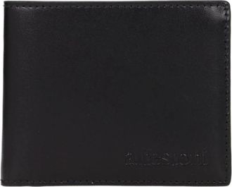 A.Testoni Zwarte leren portemonnee met logo - Heren - Portefeuilles - Zwart - ONE Size - Leer - Accessoires