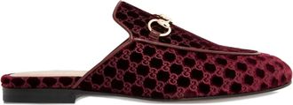 Gucci horsebit GG pattern velvet mules - women - Calf Leather/Velvet/Leather - 36.5 - Red