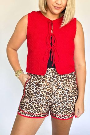 Entro Demi Cheetah Short In Red