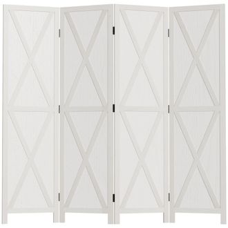 OEM Biombo De 4 Paneles Separador De Ambientes Plegable 182x170 Cm Divisor De Espacios Elegante Blanco