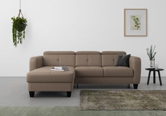 Sit&more Ecksofa &raquo;Belluci L-Form&laquo; inklusive Federkern, wahlweise mit Bettfunktion und Bettkasten