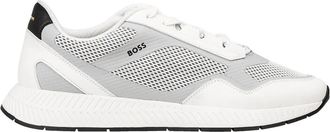 HUGO BOSS Panelled Perforated Sneakers - Heren - Sneakers - Wit - 41 EU - Leer - Schoenen