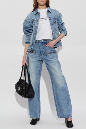 Alexander Wang Denim Jacket With Vintage Motif, Womens, Blue