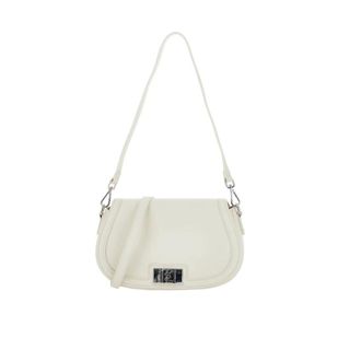 Ermanno Scervino Tassen, Dames, Wit, ONE Size, Ronde Flap Sami Leren Tas