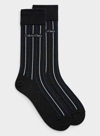 Calvin Klein Mens Minimalist-stripe dress socks
