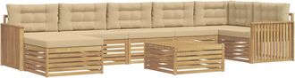 vidaXL Conjunto De Sof&aacute;s De Exterior 8 Uds. Y Beige Vidaxl