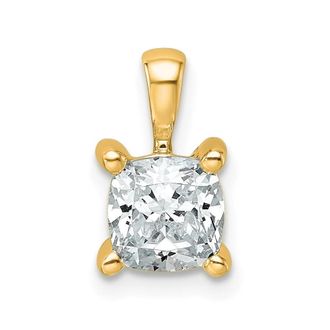 Diamond2Deal 14k Yellow Gold 1 Ct Cushion Cut Lab Grown Diamond Pendant