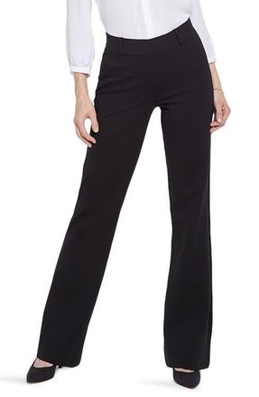 NYDJ Pull-On Flare Leg Ponte Knit Trousers in Black at Nordstrom, Size Xx-Small