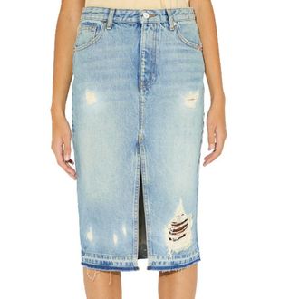Amish Dames, Rokken, Blauw, Maat: W27 Denim