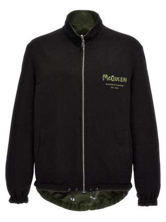 Alexander McQueen Black Logo Reversible Jacket