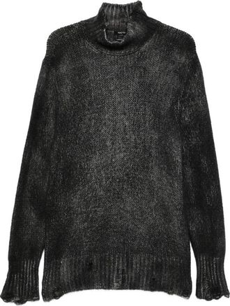 Avant Toi Distressed Roll-neck Sweater
