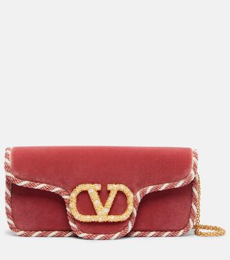 Valentino Garavani Loco Mini embellished velvet clutch