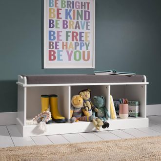 N&ouml;a & Nani Stockholm Storage Bench with 3 Storage Cubes in White