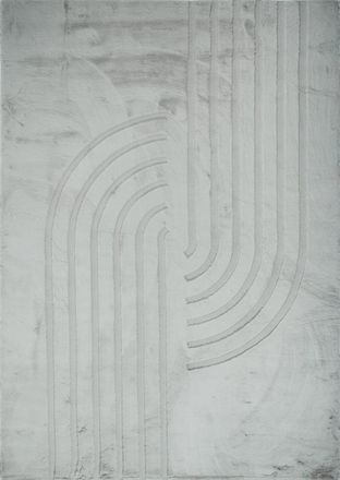 Nazar Rugs Alfombra suave gris, motivo medio arco - 200x290