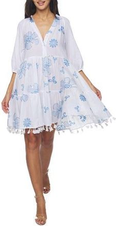 Ranee’s Tiered Sequin Tassel Trim Dress in White at Nordstrom Rack