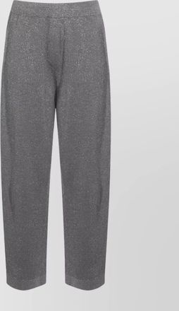 Brunello Cucinelli ribbed texture elastic waistband shimmering finish trousers