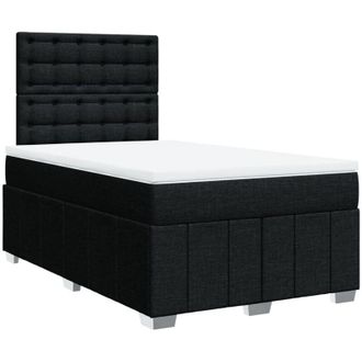 vidaXL Cama Box Spring Con Colch&oacute;n Tela Negro 120x200 Cm Vidaxl