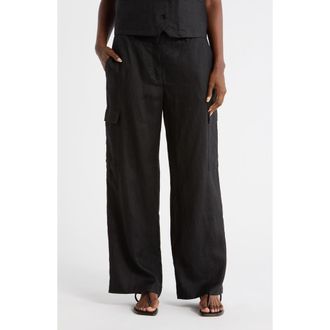 Eileen Fisher Wide Leg Cargo Pants in Black at Nordstrom Rack, Size Xx-Small