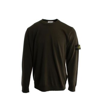 Stone Island Trui met ronde hals - Heren - Ronde hals truien - Groen - 2XL - Wol - Truien & Vesten