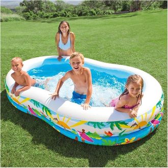 Trade Shop Trade Shop - Piscina Gonfiabile Paradise 262 X 160 X 46 Cm 2 Anelli Terrazzo Giardino