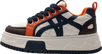 Generic Men Thick Soled Sneakers with Color Blocking Casual Comfortable and Versatile Sports Shoes (Blue,8.5)