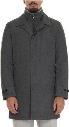 Fay Canvas Morning Coat - Heren - Mantel - Zwart - XL - Polyester - Jassen
