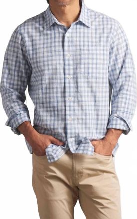 Grayers Space Dyed Gingham Shirt In Sky Blue
