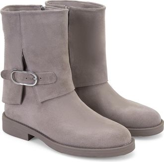 Desa Womens Suede Boots - Flat Heel, Non-Breathable | Brown - 37