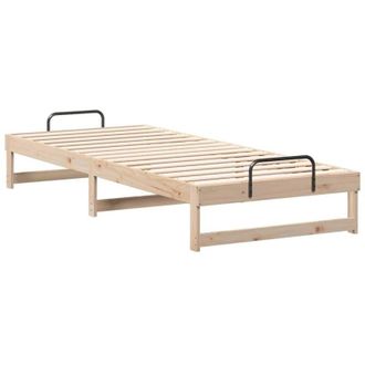 vidaXL Estructura de cama con asas de transporte Marrón Vidaxl