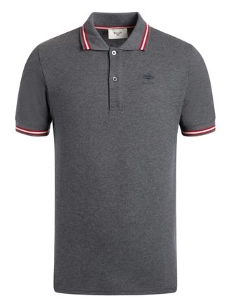 Bally piqué-knit embroidered-logo polo shirt - Grey