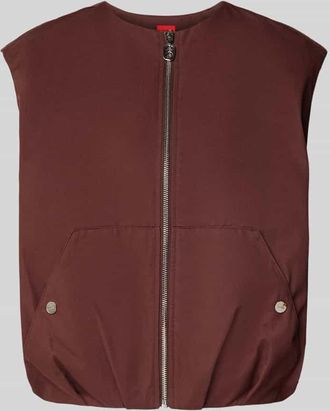 HUGO BOSS Regular Fit Weste aus reiner Baumwolle Modell AZELDA in Schoko, Größe 32