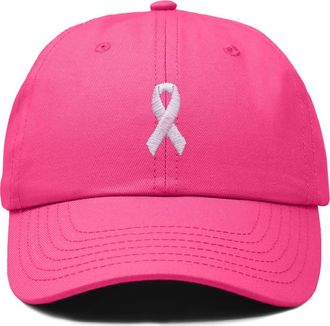 Dalix Pink Ribbon Dad Cap in Hot Pink at Nordstrom