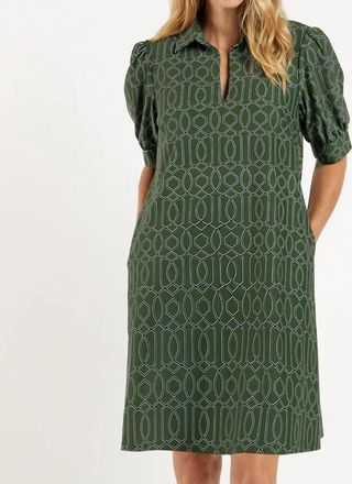 Jude Connally Emerson Mini Dress In Garden Gate Loden