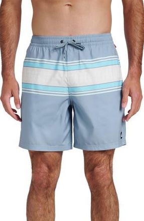 Quiksilver Everyday Stripe Volley Swim Trunks in Ashley Blue at Nordstrom Rack, Size Xx-Large