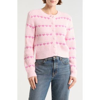 Lush Heart Buttoned Cardigan in Pink at Nordstrom Rack, Size X-Small