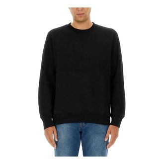 Paul Smith Sweatshirts, male, Black, Size: S Regular Fit Crew Neck Zebra Embroidery