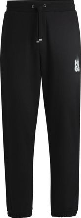 HUGO BOSS Cotton-terry tracksuit bottoms with smoke logo