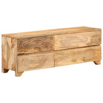 Berkfield Home TV Cabinet Solid Mango Wood 110x30x40 cm in Brown | Size: 110 x 30 x 40 cm